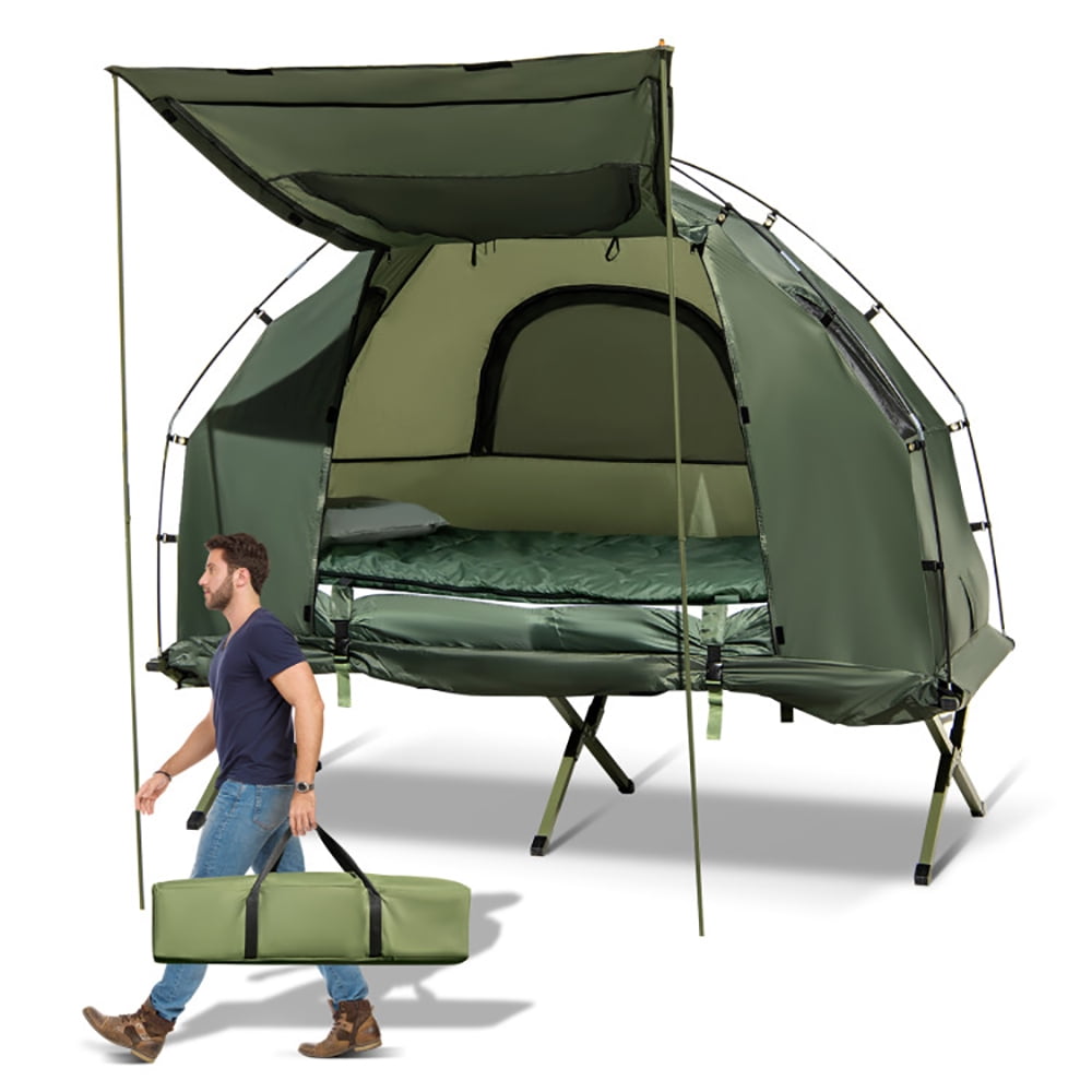 Yardi Yard 1-Person Folding Camping Tent with Sunshade and Air Mattress