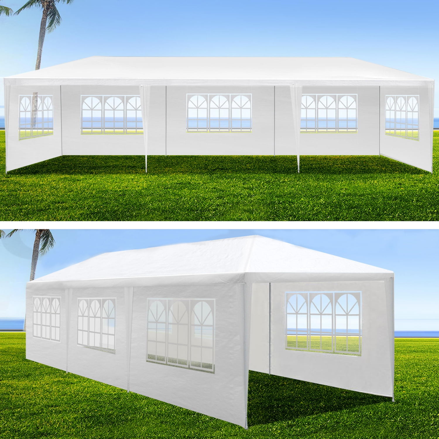 Yardi Yard 10x30' Wedding Party Canopy Tent Outdoor Gazebo with 8 Removable Sidewalls