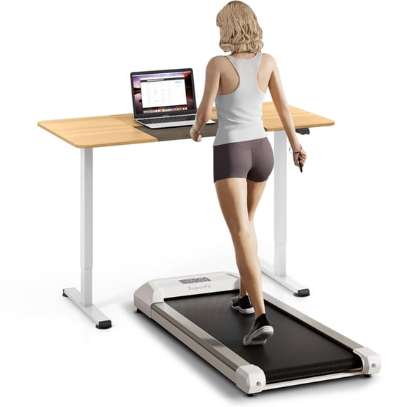 Yardi Yard 2.25 HP Walking Pad with LED Display and Remote Control-White, Under Desk Treadmill for Home and Office