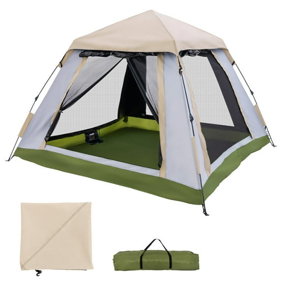 Yardi Yard 2-4 Person Instant Pop-up Camping Tent with Removable Rainfly, Beach Tent, Easy Pop Up Beach Shade Beach Tent, Sun Shelter Instant Portable Beach Tent Umbrella