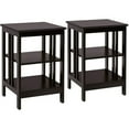 thumbnail image 1 of Yardi Yard 2 Pieces 3-Tier Nightstand with Reinforced Bars and Stable Structure-Dark Brown, Side Table, Chairside Table Narrow End Table for Bedroom Living Room Kitchen, 1 of 6