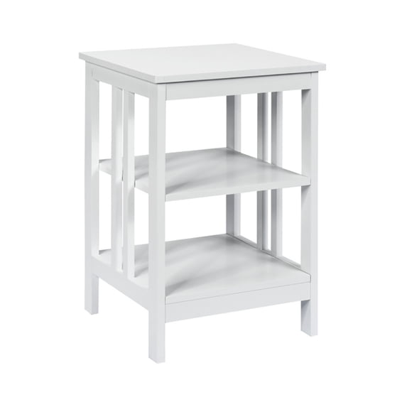 Yardi Yard 2 Pieces 3-Tier Nightstand with Reinforced Bars and Stable Structure-White, Side Table, Chairside Table Narrow End Table for Bedroom Living Room Kitchen