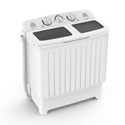 Yardi Yard 20 lbs Portable Washing Machine with Built-in Gravity Drain, Combo Machine with A Twin Tub, Space-Saving Twin Tub Washer for Indoor as Home, Gray