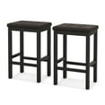 "Yardi Yard 24"" Black Bar Stools Set of 2, Pub Chair with Padded Seat