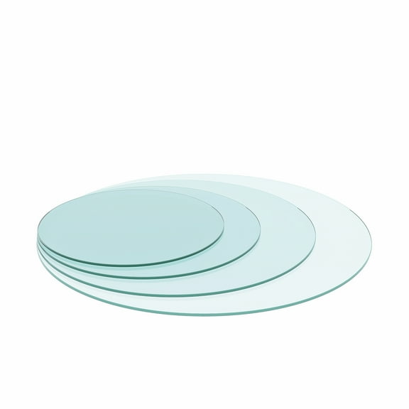Yardi Yard 24inch 1/4" Thick Flat Polished Round Tempered Glass Table Top, Clear