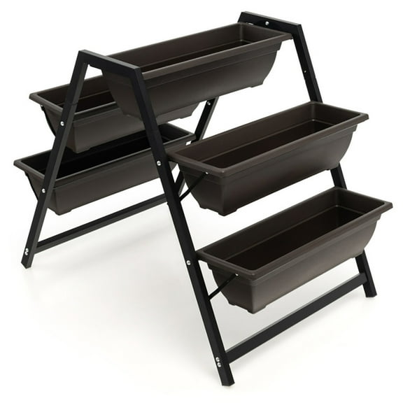 Yardi Yard 3-Tier Vertical Raised Garden Bed with 5 Plant Boxes, Raised Garden Bed for Patio or Yard Gardening