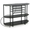 thumbnail image 1 of Yardi Yard 3-Tier Wine Bar Cabinet with Storage Shelves-Gray, Wine Rack, Free Standing Floor, for Kitchen Dining Room, 1 of 8