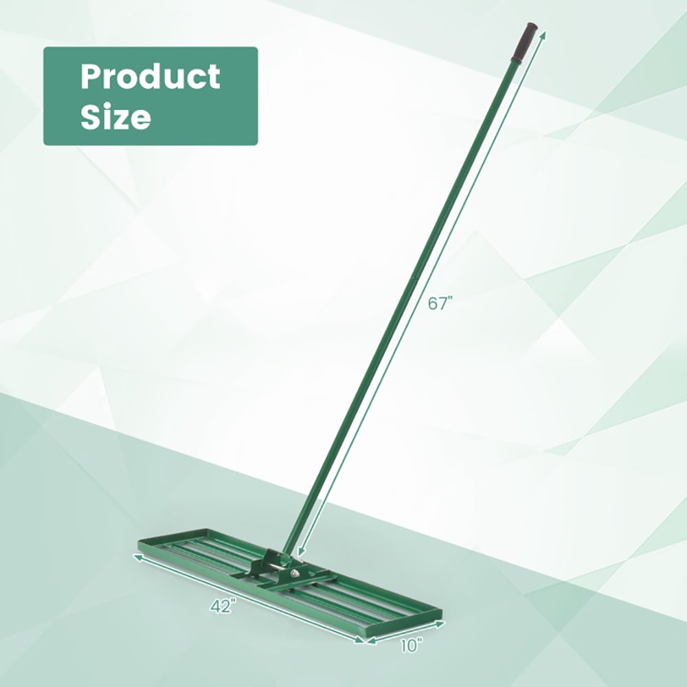 Yardi Yard 30/36/42 x 10 Inch Lawn Leveling Rake with Ergonomic Handle-42 inches, Lawn Leveling Rake, Ease Level Soil Sand Dirt Surfaces