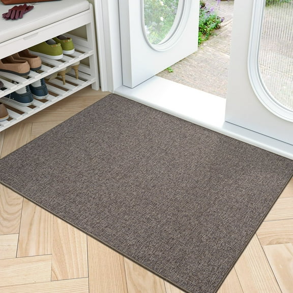Yardi Yard 32"x48" Indoor Door Mat, Non Slip Rubber Backing Entrance Mat, Easy Clean Low Profile Ultra Thin Mat, Entryway Rug for Indoor, Brown