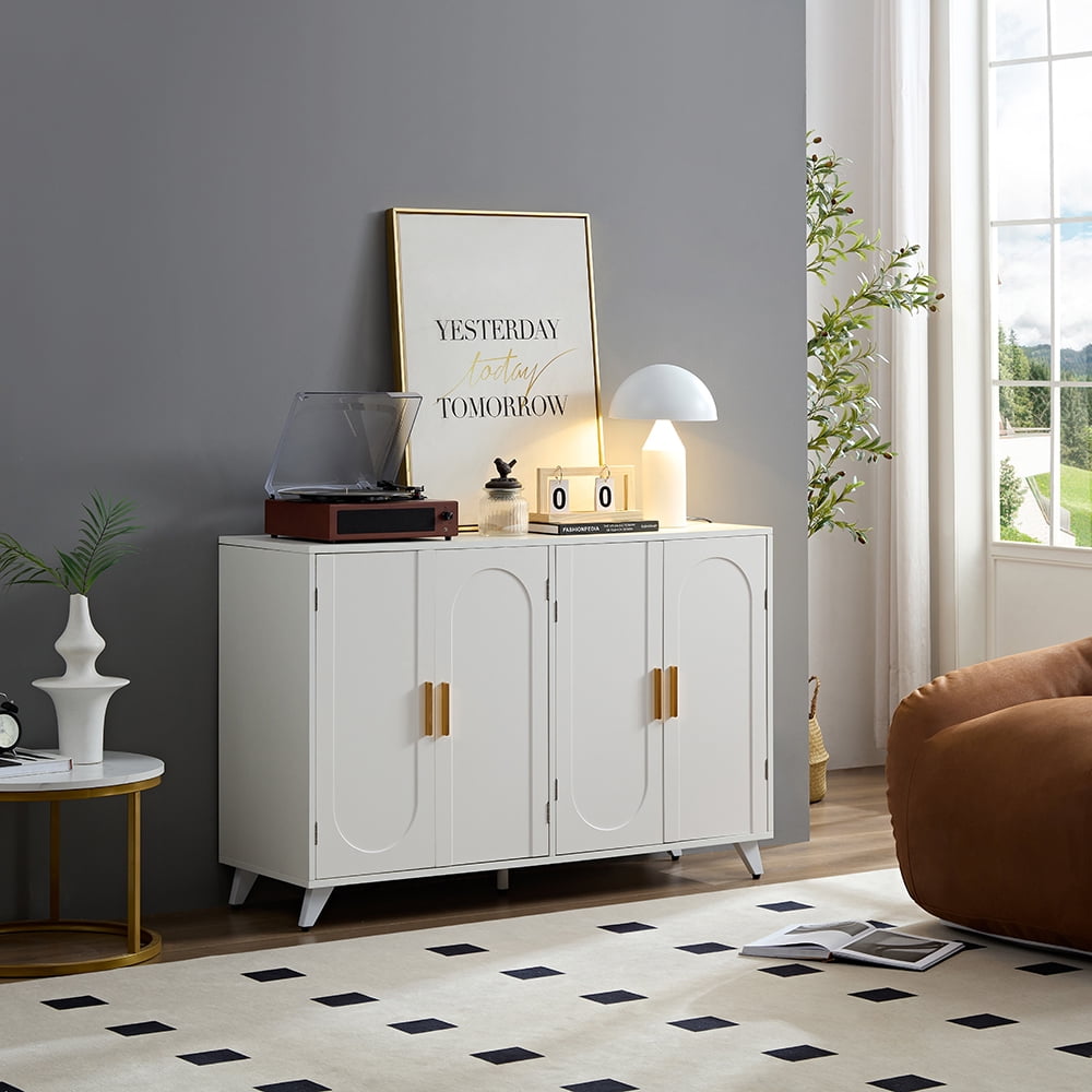 Yardi Yard 4-Door Buffet Cabinet, White Design, Multi-Space Storage, Perfect for Dining Room, Living Room Yardi Yard 4-Door Buffet Cabinet, White Design, Multi-Space Storage, Perfect for Dining Room, Living Room