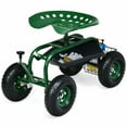 thumbnail image 1 of Yardi Yard 4-Wheel Rolling Garden Cart Work Seat, Carts Poly Garden Dump Cart, 1 of 5