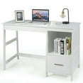 thumbnail image 1 of Yardi Yard 47.5 Inch Modern Home Computer Desk with 2 Storage Drawers-White, Computer Desk, Gaming Computer Desks for Study,Working,Writing, 1 of 13