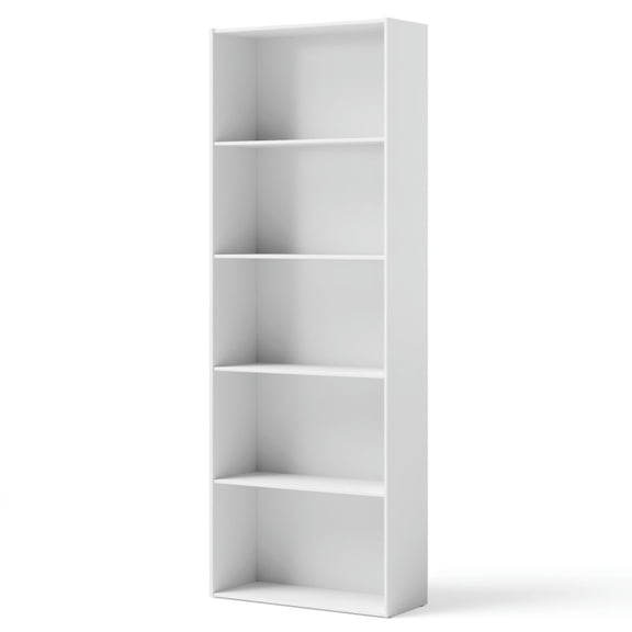 Yardi Yard 5-Shelf Storage Bookcase Modern Multi-Functional Display Cabinet-White, Tall Bookshelf, Bookshelf for Living Room, Home Office, Bedroom, Balcony