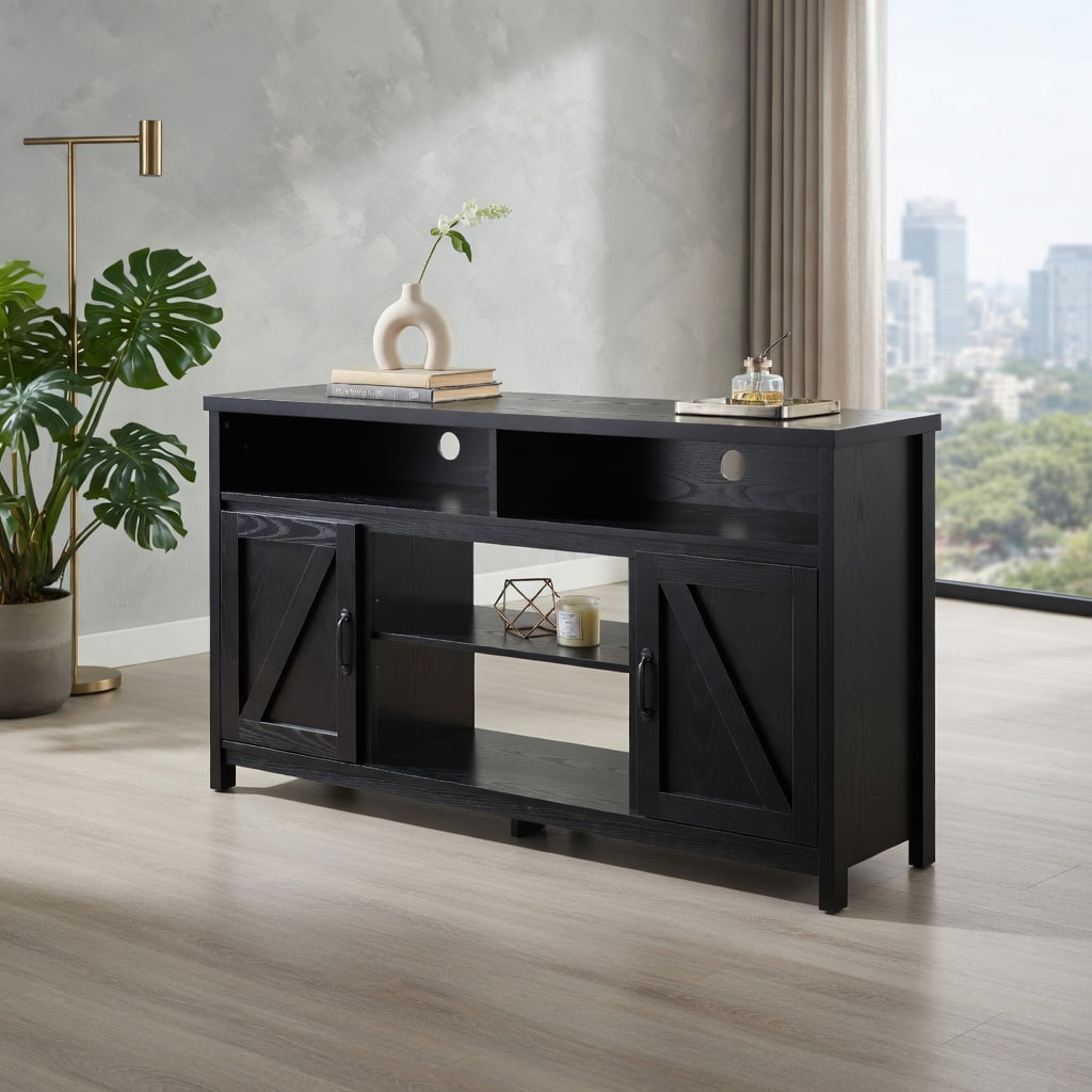 Yardi Yard 59 Inch TV Stand Media Center Console Cabinet with Barn Door ...