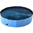 thumbnail image 1 of Yardi Yard 63 Inch Foldable Leakproof Dog Pet Pool Bathing Tub Kiddie Pool for Dogs Cats and Kids-Blue, 1 of 8