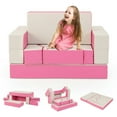 thumbnail image 1 of Yardi Yard 8-Piece 4-in-1 Kids Climb and Crawl Foam Playset-Pink, Toddler Chair for Kids, 1 of 7