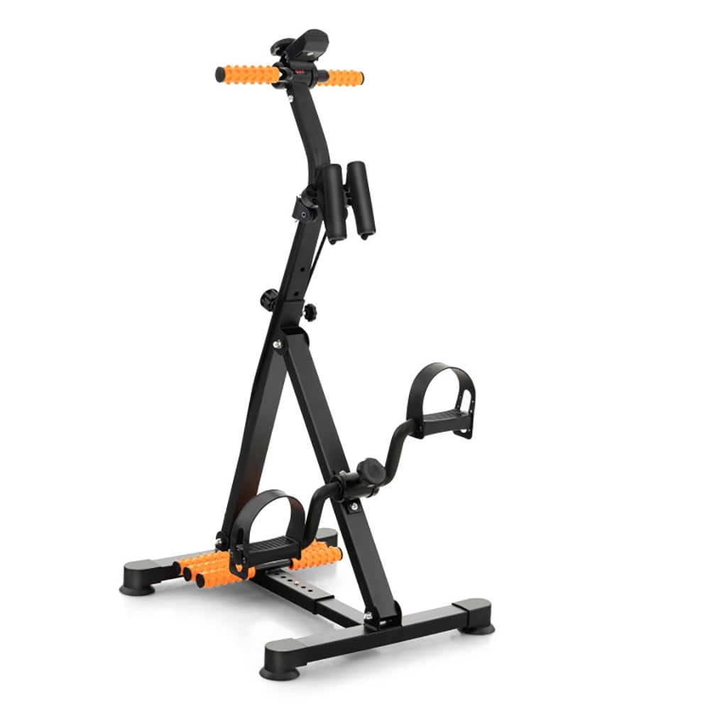 Yardi Yard Adjustable LCD Pedal Exercise Bike with Massage-Yellow, Pedal Exercise Bike for Seniors, Hand Arm Leg and Knee Fitness Machine with Massage