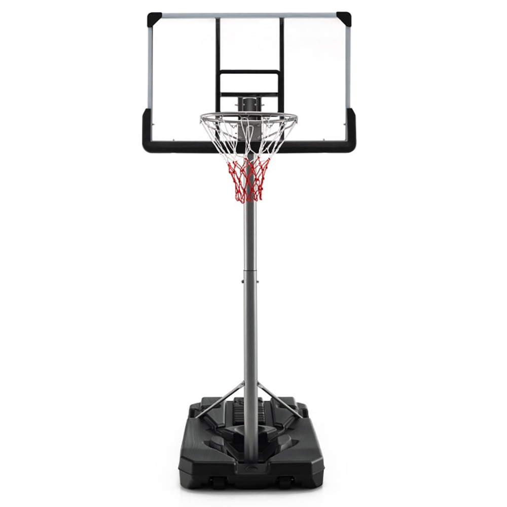 Yardi Yard Basketball Hoop with 5.4-6.6FT Adjustable Height and 50" Backboard-Black, Toddler Basketball Set