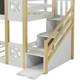 thumbnail image 1 of Yardi Yard Bunk Bed Twin Over Twin for Kids, Wooden Tree House Bunk Beds with White Storage Staircase and Blackboards, Floor Bunk Bed for Toddlers/Girls/Boys, White, 1 of 11