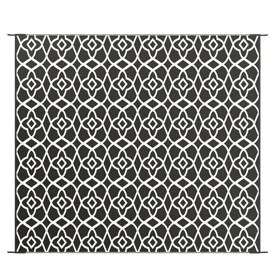 Yardi Yard Carpet RV Camping Rugs with Carry Bag, 8' x 10' Reversible Outdoor Rug, Waterproof Rug, Black & White