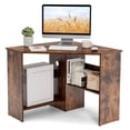 thumbnail image 1 of Yardi Yard Corner Computer Desk Triangle Writing Workstation with Storage Shelf-Rustic Brown, Computer Desk, Gaming Computer Desks for Study,Working,Writing, 1 of 8
