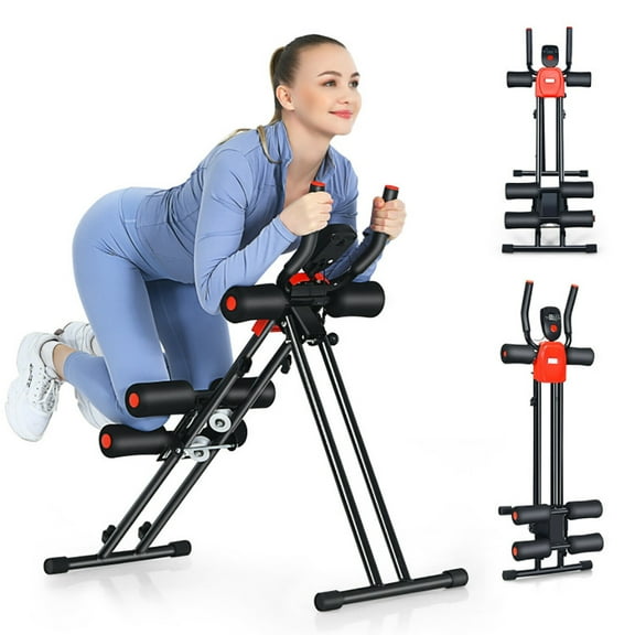 Yardi Yard Foldable Adjustable Core Abdominal Trainer with 3 Adjustable Resistance and LCD Display, Adjustable Weight Bench for Full Body Strength Training