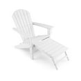 thumbnail image 1 of Yardi Yard Folding Adirondack Chair, Patio HDPE Adirondack Chair with Retractable Ottoman-White, Heavy All-Weather Comfortable Set Poolside Backyard, 1 of 6