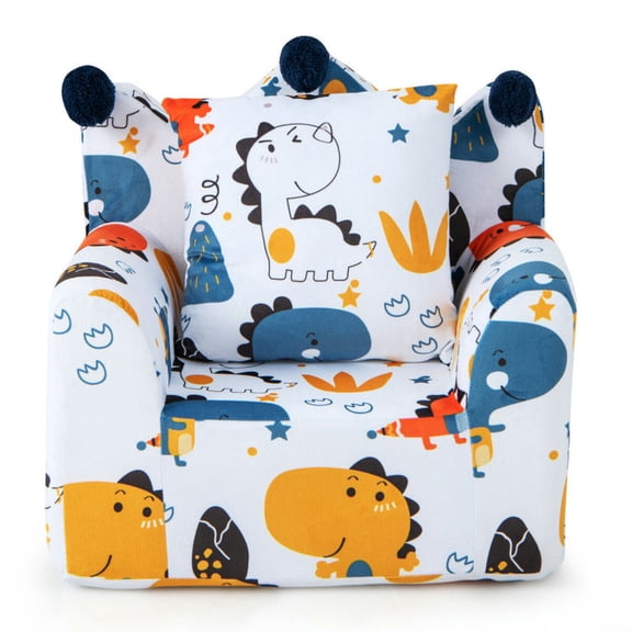Yardi Yard High-density Padding Kids Sofa with Armrest and Extra Pilow-Blue, Toddler Chair for Kids