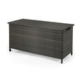 thumbnail image 1 of Yardi Yard Indoor Outdoor 85 Gallon Storage Container with Waterproof Liner and Universal Wheels-Brown, Outdoor Furniture Storage Deck Box, 1 of 9