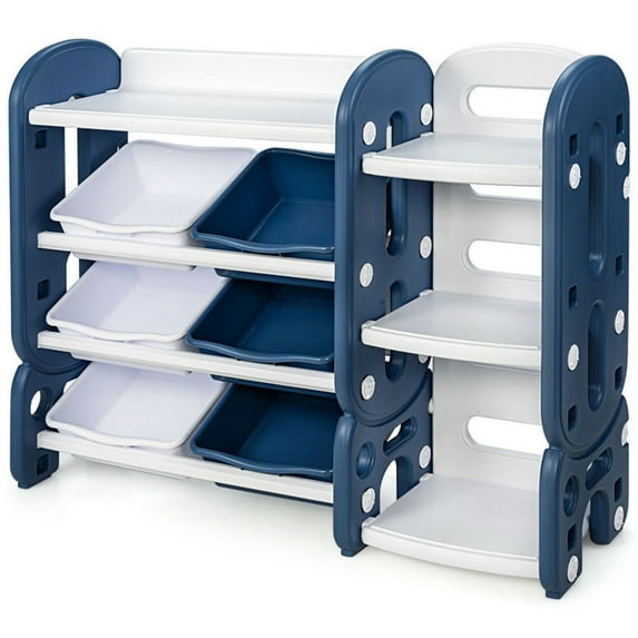 Yardi Yard Kids Toy Storage Organizer with Bins and Multi-Layer Shelf for Bedroom Playroom -Blue, Toy Storage for Kids, Boys, Girls, Nursery