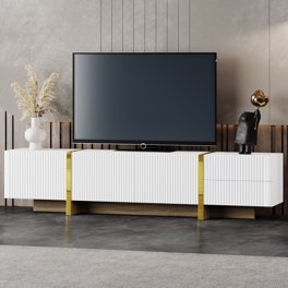 WALL TV Stand anataIRO ゴールド Roomfitters Mid Century 57” TV Stand with Storage, Gold