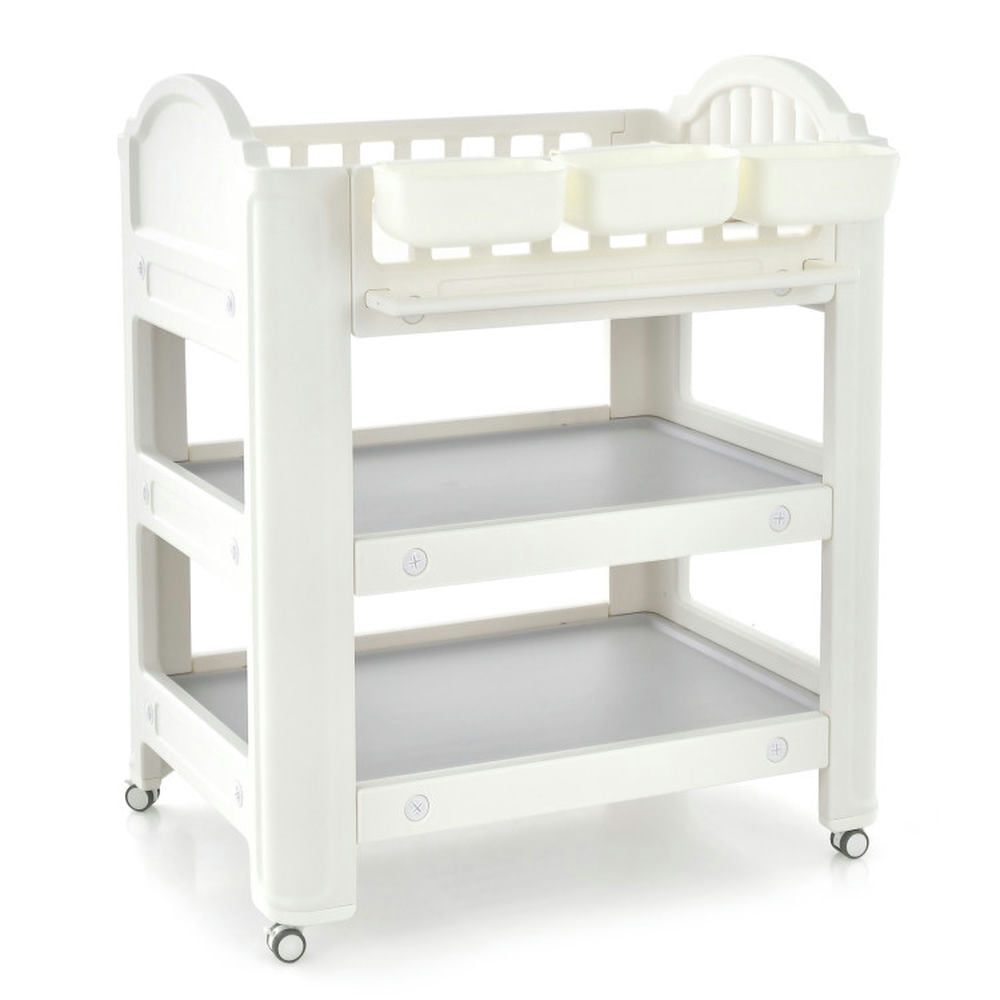 Yardi Yard Mobile Diaper Changing Station with Storage Shelves and