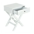 thumbnail image 1 of Yardi Yard Modern X-Shaped Nightstand with Drawer for Living Room Bedroom-White, Side Table, Chairside Table Narrow End Table for Bedroom Living Room Kitchen, 1 of 7