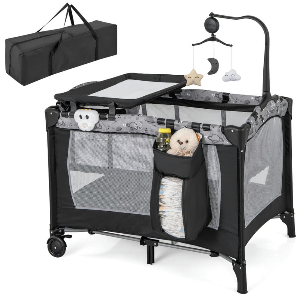 Yardi Yard Multi Functional Baby Playpen with Mattress and Removable Changing Table Beige Baby Bed for Babies and Toddlers Walmart