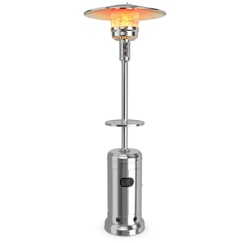 Yardi Yard Outdoor Heater Propane Standing LP Gas Steel with Table and Wheels-Silver, Heat Lamp, Outdoor Heater for Home and Residential Yardi Yard Outdoor Heater Propane Standing LP Gas Steel with Table and Wheels-Silver, Heat Lamp, Outdoor Heater for Home and Residential