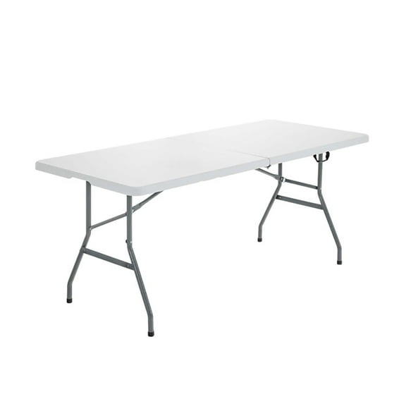 Yardi Yard Portable Folding Camping Table with Carrying Handle for Picnic-White, Folding Table for Patio Pool Park Outdoor