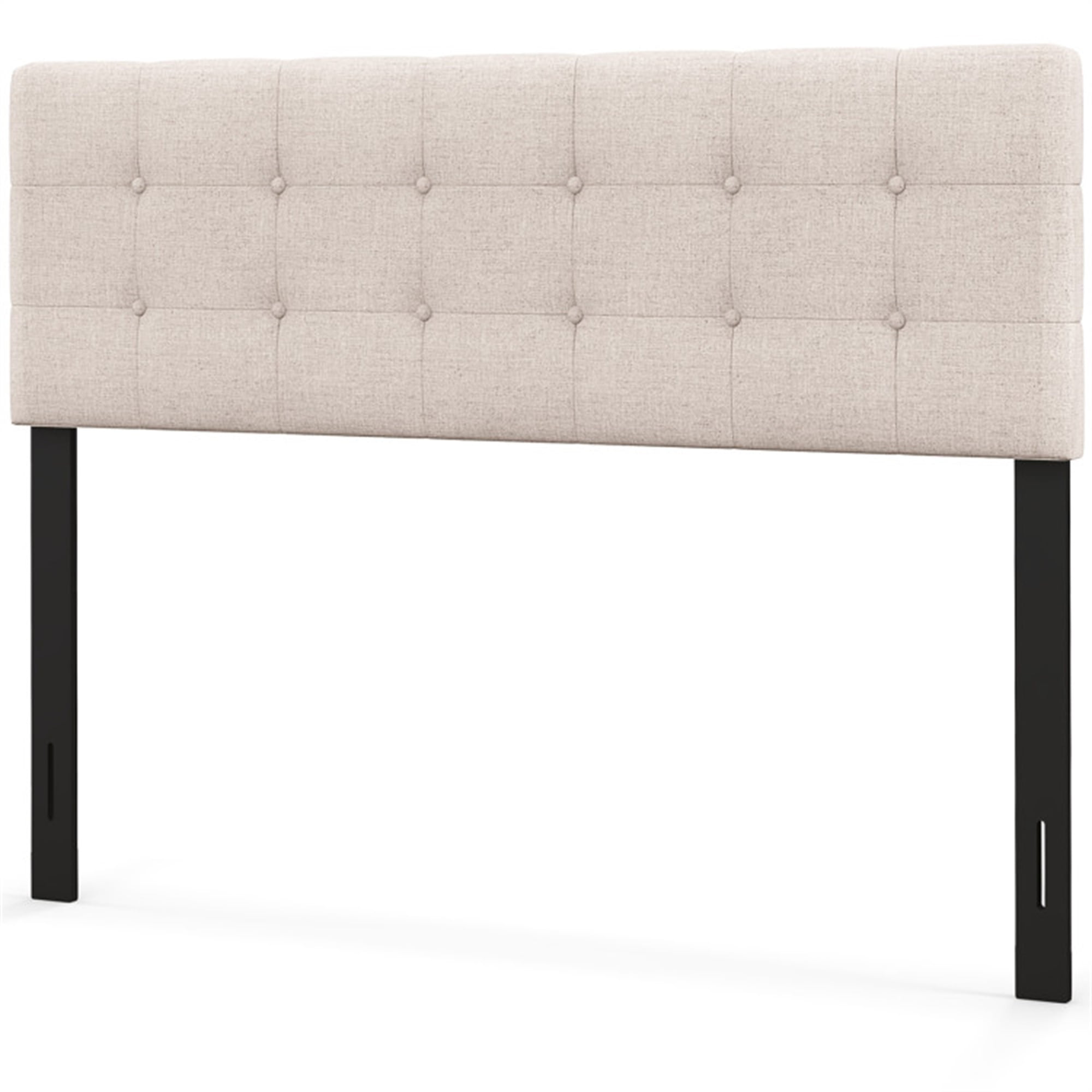 Yardi Yard Queen Headboard, Linen Upholstered Headboard with Solid Rubber Wood Legsheadboard in Light White, Full