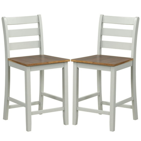 Yardi Yard Set of 2 Counter Bar Stool with Inclined Backrest and Footrest-Gray, Bar Height Stools, Bar Stools for Kitchen, Dining Room