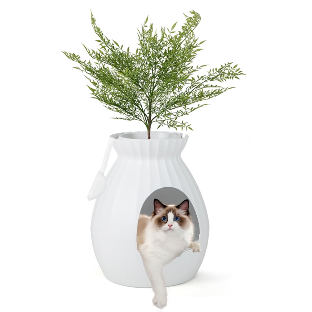 Spaco Cat Tree, 547 Inch Tall Cat Tree Tower Top Perch Cat Bed with Metal Frame-White, Cat House with Platform Bed, Large Cozy Condo