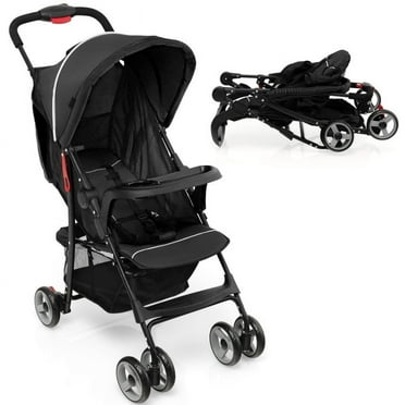 Yardi Yard Toddler Travel Stroller for Airplane with Adjustable Backrest and Canopy, Toddler Stroller for Infant & Toddler, Black