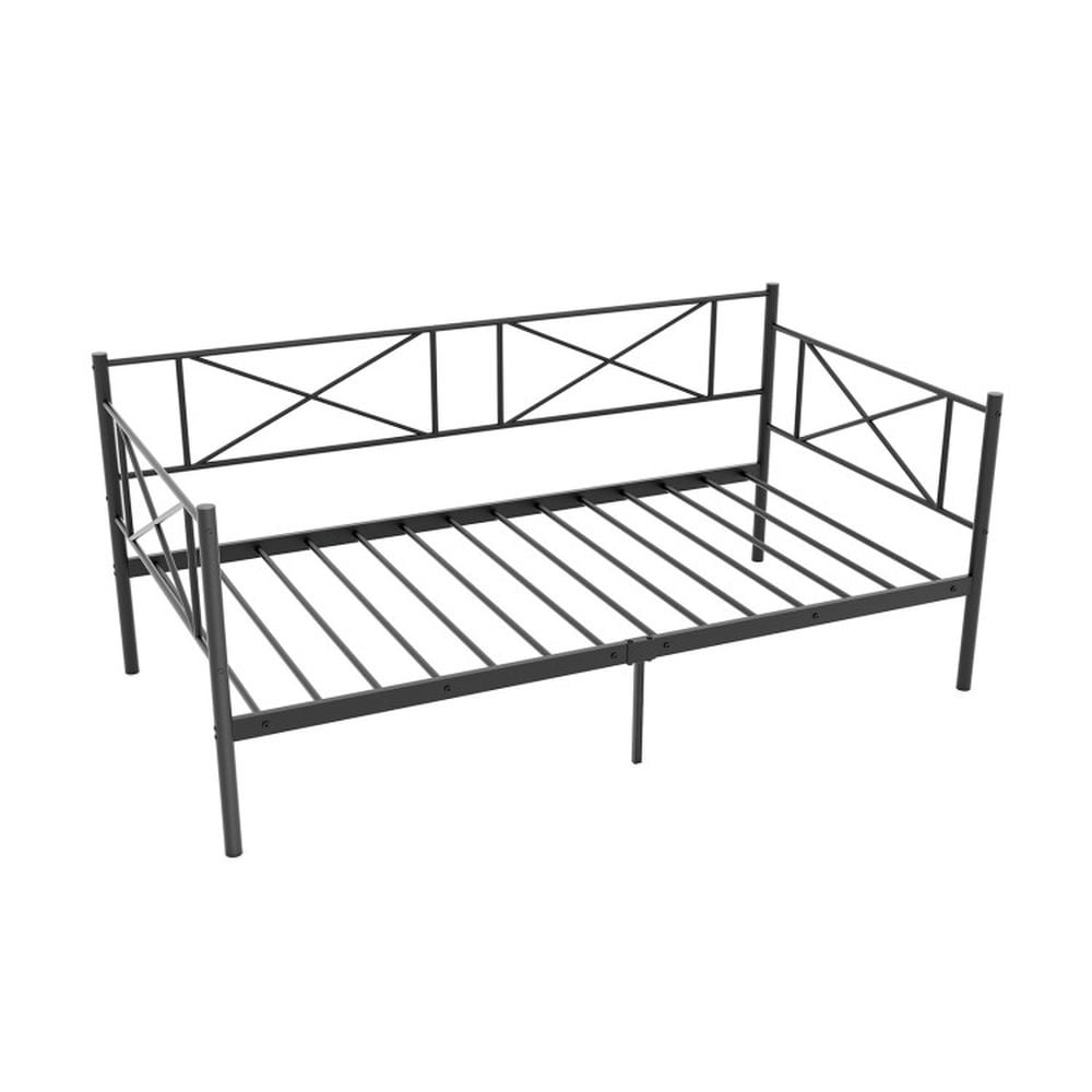 Yardi Yard Twin Size Platform Bed with Heavy-duty Metal Slat Support-Black, Bed Frame Yardi Yard Twin Size Platform Bed with Heavy-duty Metal Slat Support-Black, Bed Frame