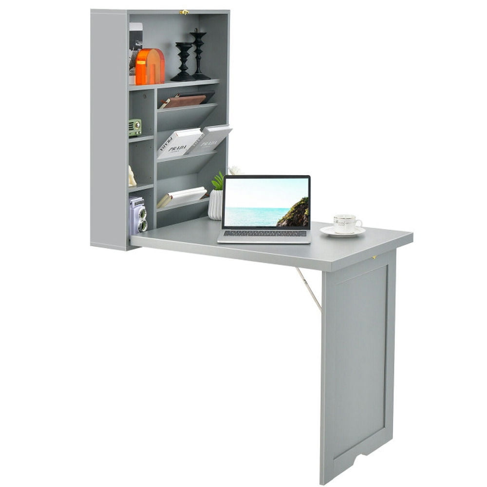 Yardi Yard Wall-Mounted Fold-Out Convertible Floating Desk Space Saver ...