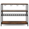 thumbnail image 1 of Yardi Yard Wine Rack Table With 4 Rows of Glass Holders, Wine Rack, Free Standing Floor, for Kitchen Dining Room, 1 of 9