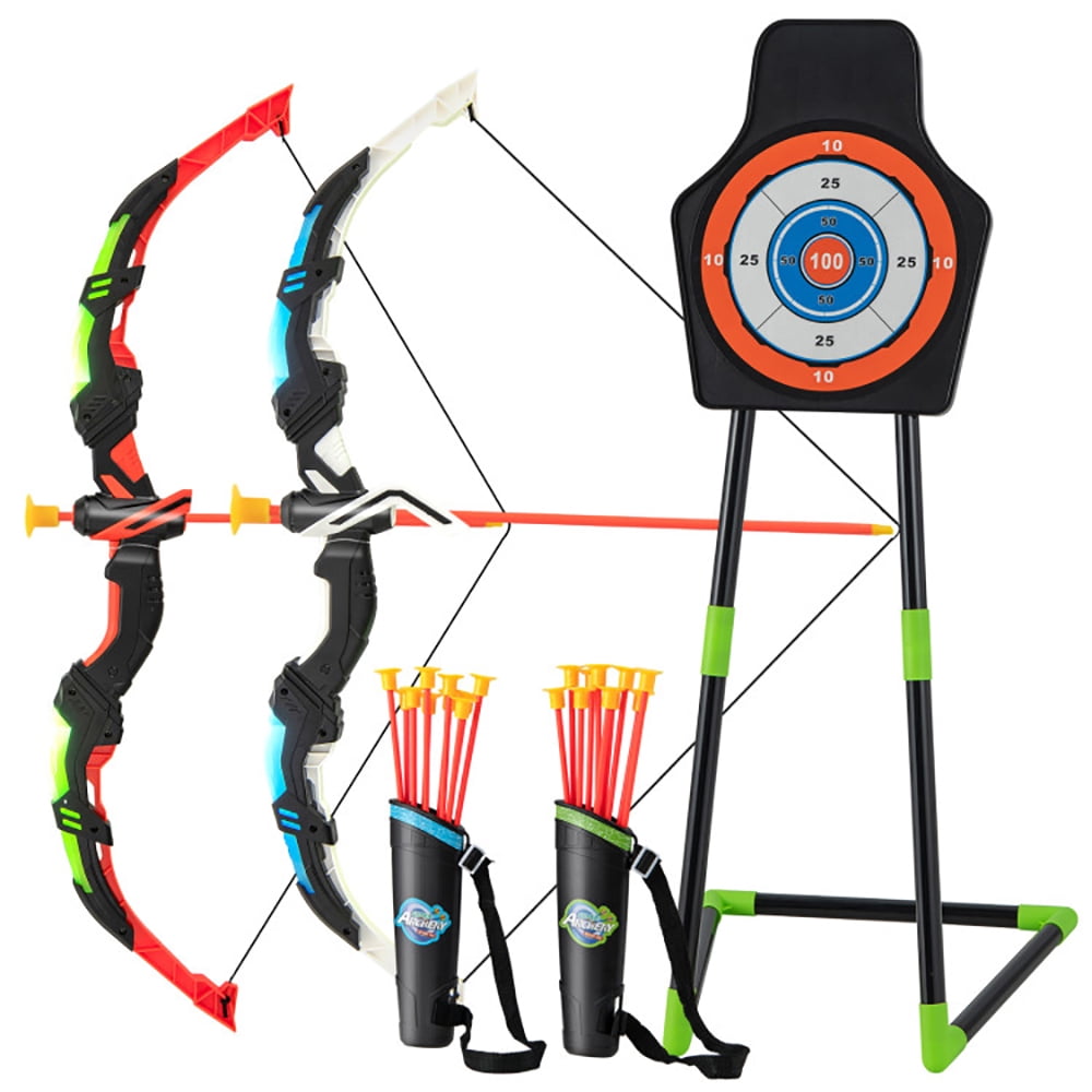 Yardi Yard Youth Archery Bow Set with LED Light Up Bow and 20 Suction Cup Arrows for Kids, Bow and Arrow Archery Toy for Kids
