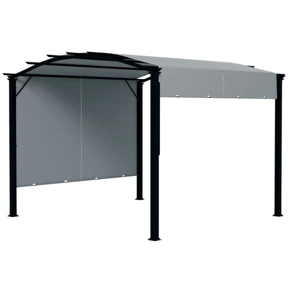 Yardi Yarda 11' x 11' Outdoor Retractable Pergola with Canopy for Outdoor as Garden, Deck, Sturdy Steel Frame & UV-Resistant Canopy, Gray