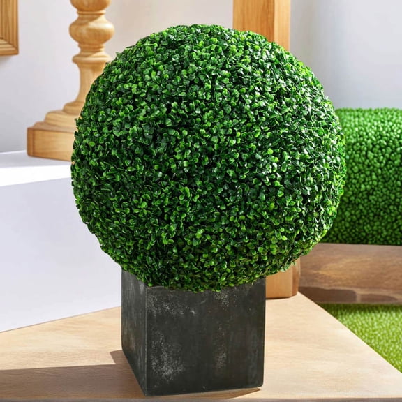 Yardi Yarda 2 Pack 19.75 Inch Artificial Tree Boxwood Topiary Balls, Versatile Decor Balls Set of 2 for Indoor, Green