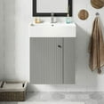 thumbnail image 1 of Yardi Yarda 21.6" Modern Floating Bathroom Vanity with Ceramic Basin, Vanity with Right Side Storage, Gray, 1 of 20