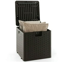 Yardi Yarda 31 Gallon All Weather Storage Container with Lockable Lid-S, Storage Deck Box, Brown