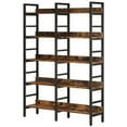 thumbnail image 1 of Yardi Yarda 5-Tier Bookshelf, Double Wide Bookcase Storage Shelves Unit, Black, 1 of 4