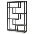 thumbnail image 1 of Yardi Yarda 6-Tier Bookshelf, 69" Industrial Etagere Bookcase with Staggered Shelves, Black, 1 of 4